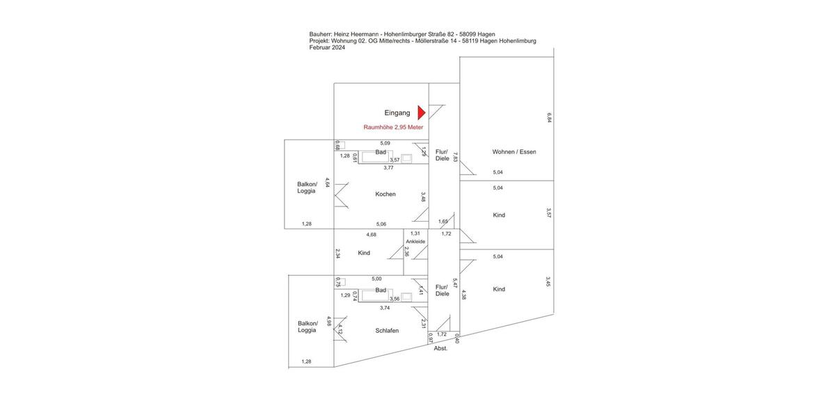 Etagenwohnung Hagen Hagen-Nord - 5 Zimmer, 160 m&sup2;, 1.150&euro; | Angebot:24337937