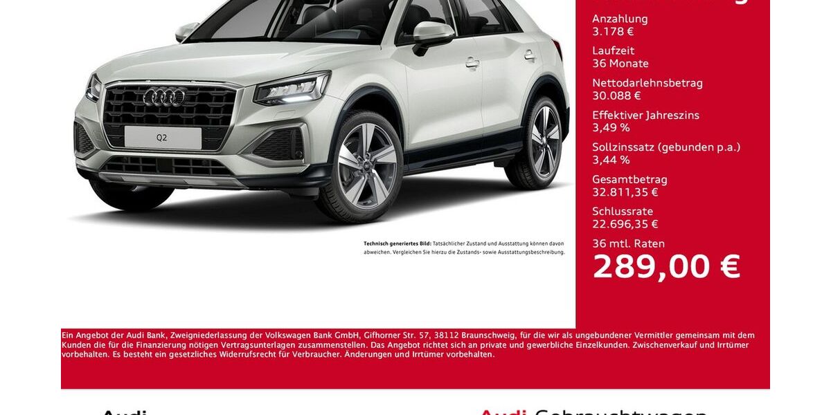 Audi Q2 6.750 km 31.788 &euro; Dortmund 44143