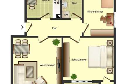 Wohnung Bergkamen - 3.5 Zimmer, 67 m&sup2;, 499&euro; | Angebot:26964550