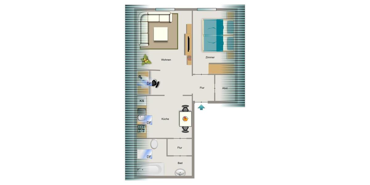 Dachgeschoßwohnung Witten Herbede - 2.5 Zimmer, 43 m&sup2;, 310&euro; | Angebot:25423601