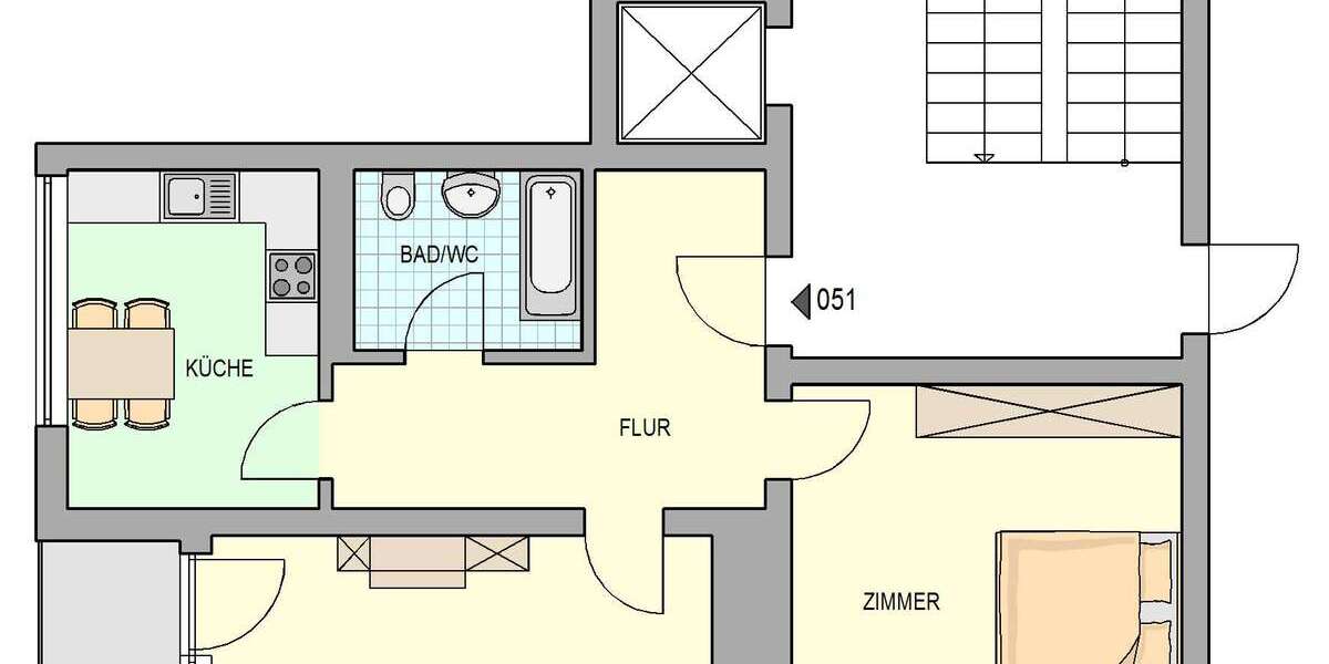 Etagenwohnung Herne Altenhöfen - 2 Zimmer, 57 m&sup2;, 465&euro; | Angebot:26593174