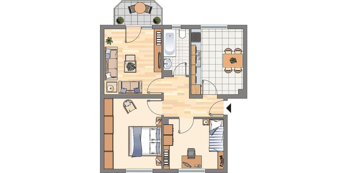 Erdgeschoßwohnung Dortmund Brackel - 3 Zimmer, 67 m&sup2;, 589&euro; | Angebot:24478258